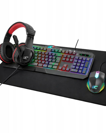 Žaidimų rinkinys LTC 4in1 (pelė, klaviatūra, ausinės, RGB kilimėlis)