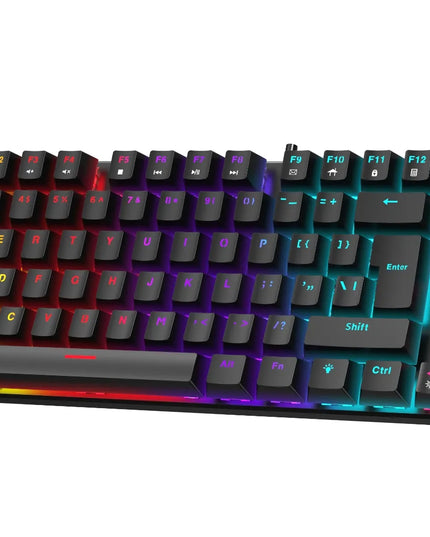 Žaidimų rinkinys mechaninė klaviatūra BlueSW + pelė + RGB kilimėlis TRIADYN
