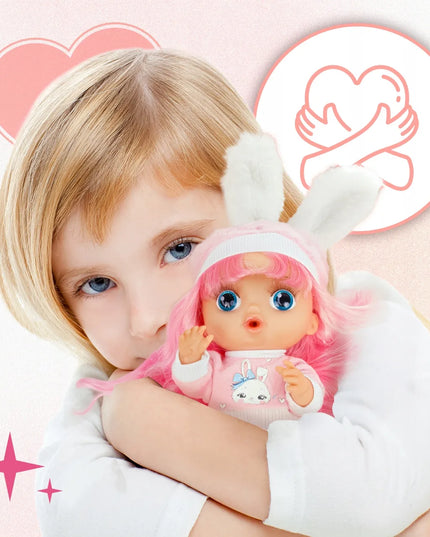 Žaislinė lėlė kūdikis su drabužėliais Mažoji auklė rinkinys su priedais kačiukas 30 cm
