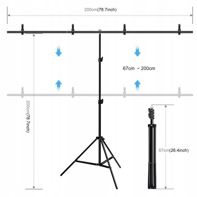 Žalias fonas su stovu 2x2 m | Green screen fotografijai, video filmavimui, vlogams, konferencijoms