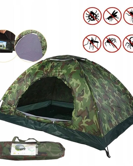 Žalias kempingo palapinės modelis 2-3 asmenims 210x150 cm