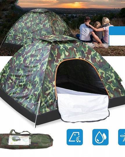 Žalias kempingo palapinės modelis 2-3 asmenims 210x150 cm