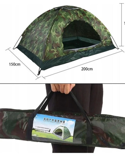 Žalias kempingo palapinės modelis 2-3 asmenims 210x150 cm