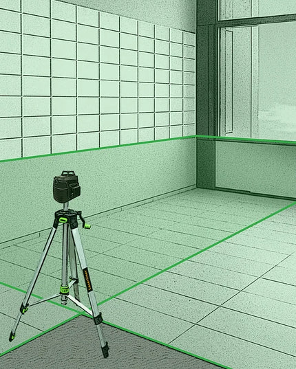 Žaliasis kryžminis lazeris su trikoju ir dėklu Laserliner PocketPlane 4 metų garantija