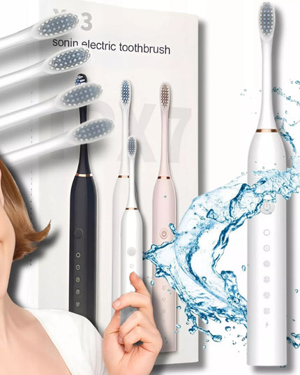 ZeeTech X-3 soninis elektrinis dantų šepetėlis, 6 režimai, laikmatis + 4 antgaliai