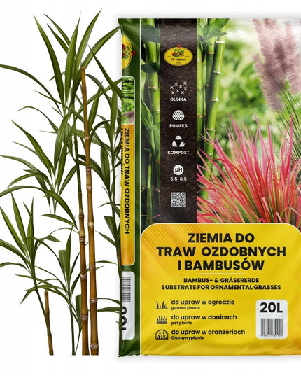 Žemė dekoratyviniams augalams, bambukams ir pampinėms žolėms su trąšomis 20L