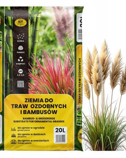 Žemė dekoratyviniams augalams, bambukams ir pampinėms žolėms su trąšomis 20L
