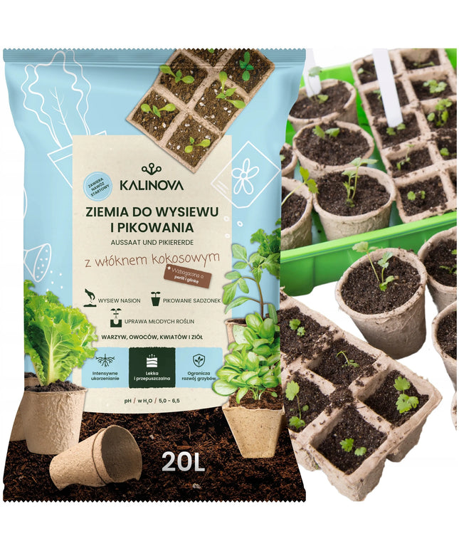 Žemė sėjimui ir pikiavimui KALINOVA, 20L su kokoso pluoštu ir perlitu