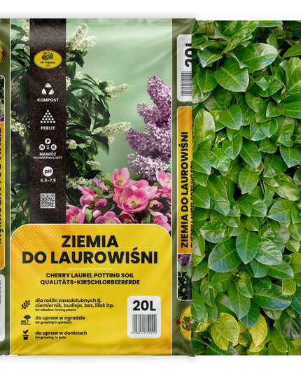 Žemė substratas lauravyšnėms, alyvoms, buksmedžiams (trąšos, perlitas, kompostas, žievė) 20 l