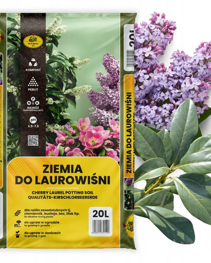 Žemė substratas lauravyšnėms, alyvoms, buksmedžiams (trąšos, perlitas, kompostas, žievė) 20 l