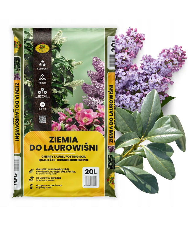 Žemė substratas lauravyšnėms, alyvoms, buksmedžiams (trąšos, perlitas, kompostas, žievė) 20 l