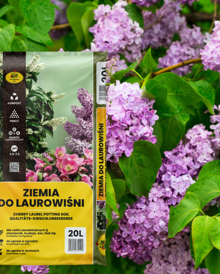 Žemė substratas lauravyšnėms, alyvoms, buksmedžiams (trąšos, perlitas, kompostas, žievė) 20 l