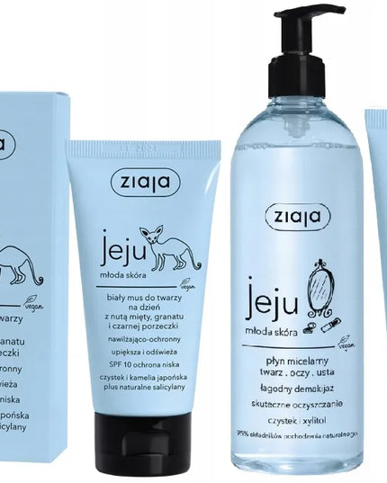 Ziaja Jeju rinkinys jaunai odai drėkinti, 5 produktai