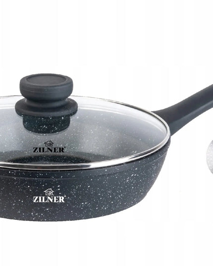 Zilner gili marmurinė keptuvė 24 cm su dangčiu