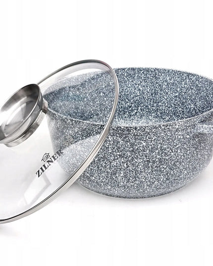 ZILNER Grey 4 marmurinių puodų rinkinys 16 / 20 / 22 / 26 cm