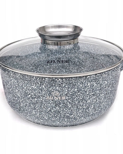 ZILNER Grey 4 marmurinių puodų rinkinys 16 / 20 / 22 / 26 cm