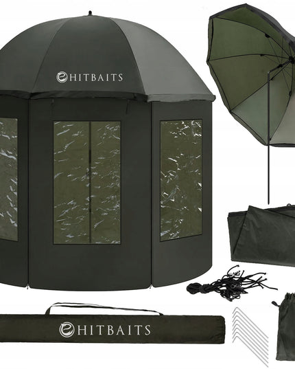 Žvejybos Skėtis 240 cm su Vandeniui Atspariu Audiniu ir Šoninėmis Apsaugomis