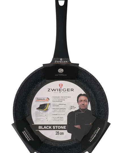 ZWIEGER granitinė keptuvė BLACK STONE 28 cm indukcinėms ir dujinėms viryklėms su GREBLON danga