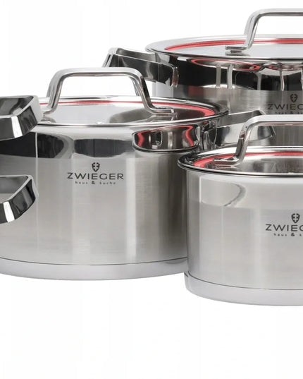 ZWIEGER KLASSIKER puodų rinkinys, 11 dalių, nerūdijantis plienas INOX, tinka dujinėms ir indukcinėms viryklėms