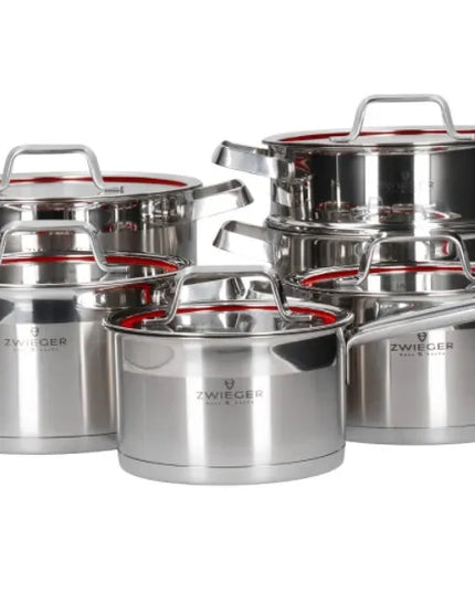 ZWIEGER KLASSIKER puodų rinkinys, 11 dalių, nerūdijantis plienas INOX, tinka dujinėms ir indukcinėms viryklėms