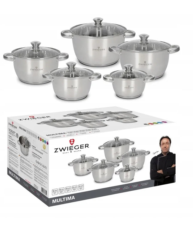Zwieger Multima puodų rinkinys 10 dalių, nerūdijantis plienas