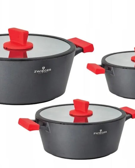 Zwieger Obsidian puodų rinkinys, 6 dalių, indukcinėms viryklėms