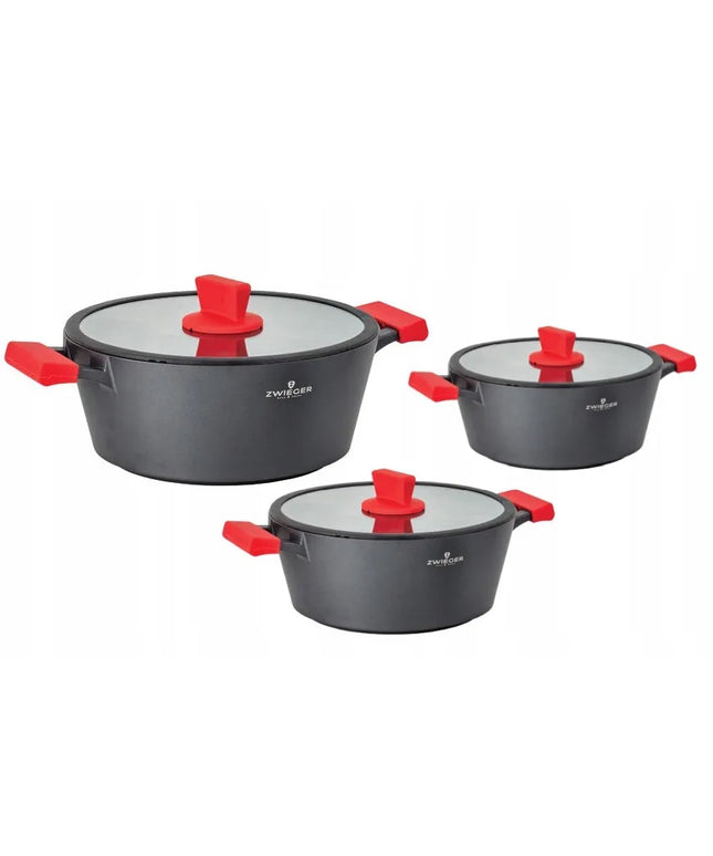 Zwieger Obsidian puodų rinkinys, 6 dalių, indukcinėms viryklėms