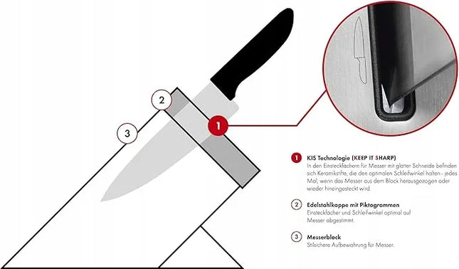 Zwilling Four Star peilių rinkinys, 7 dalių, su savaime galandamu stovu