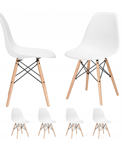 4x Kėdžių komplektas svetainei, virtuvei, BALTOS, 4vnt.