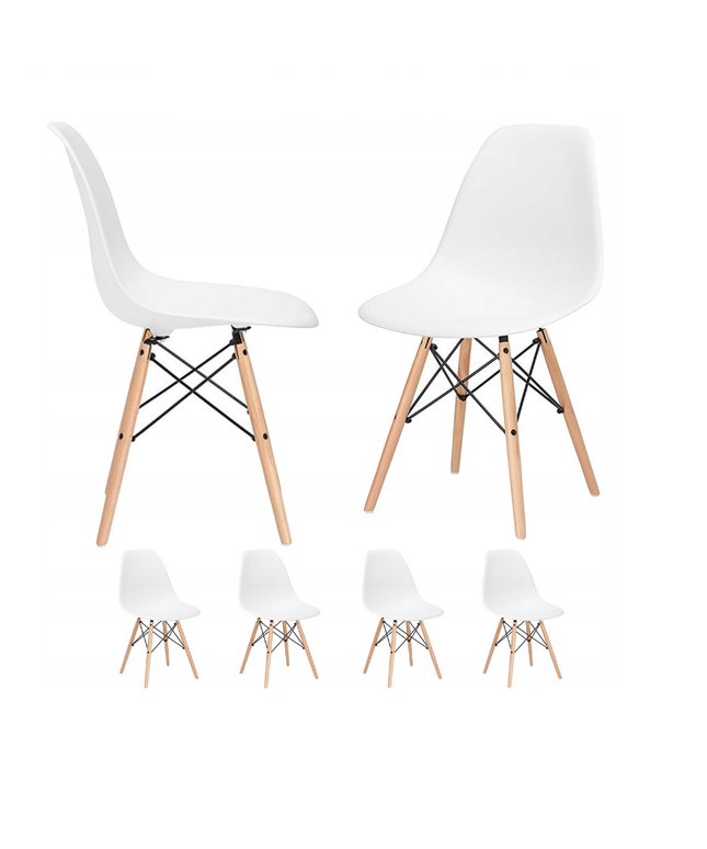 4x Kėdžių komplektas svetainei, virtuvei, BALTOS, 4vnt.