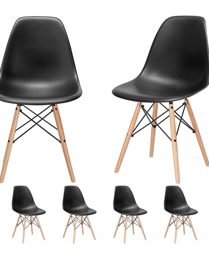 Virtuvės, svetainės kėdės, komplektas JUODOS, 4vnt.