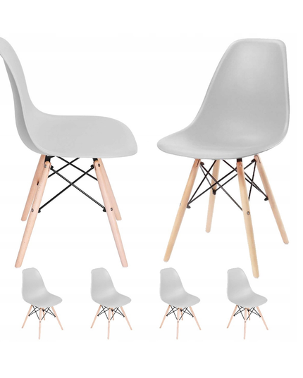 4x Kėdžių komplektas svetainei, virtuvei, PILKOS, 4vnt.