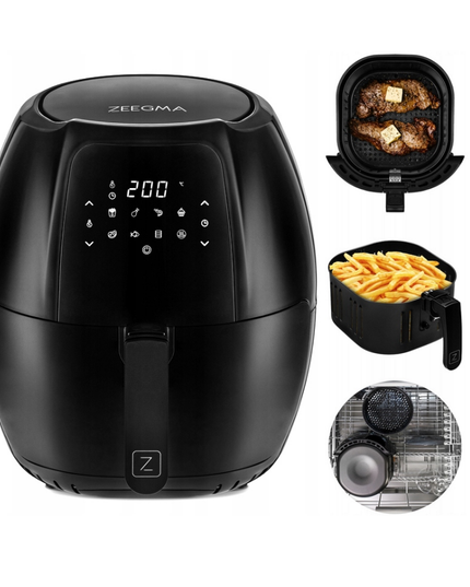 Karšto oro gruzdintuvė Zeegma Knapper Grand Black 7,7L 1800W su 8 programomis