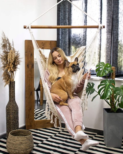 Pakabinamas sėdimas braziliškas hamakas NR.2 - Juodas