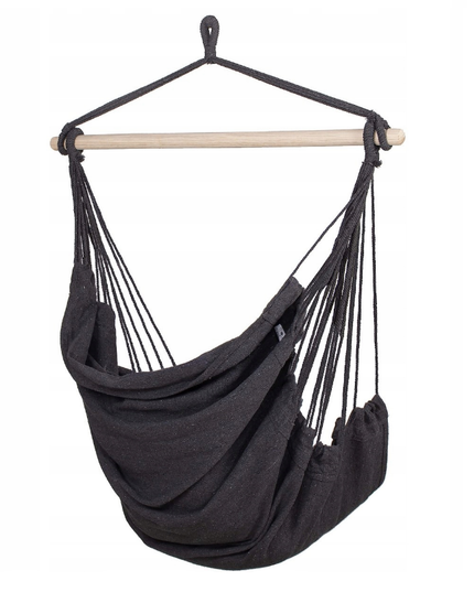 Pakabinamas sėdimas braziliškas hamakas NR.2 - Juodas