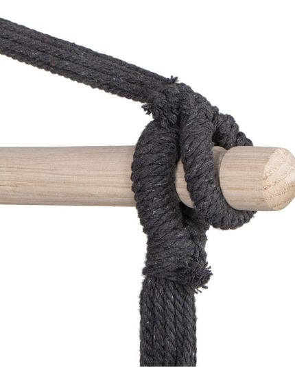 Pakabinamas sėdimas braziliškas hamakas NR.2 - Juodas