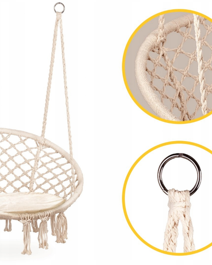 Pakabinamas sėdimas braziliškas hamakas  - Smėlio spalvos