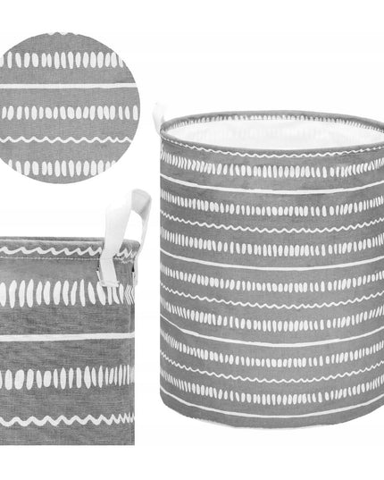Skalbinių, žaislų krepšys, pilkas su baltais raštais, 80L