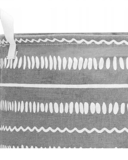 Skalbinių, žaislų krepšys, pilkas su baltais raštais, 80L