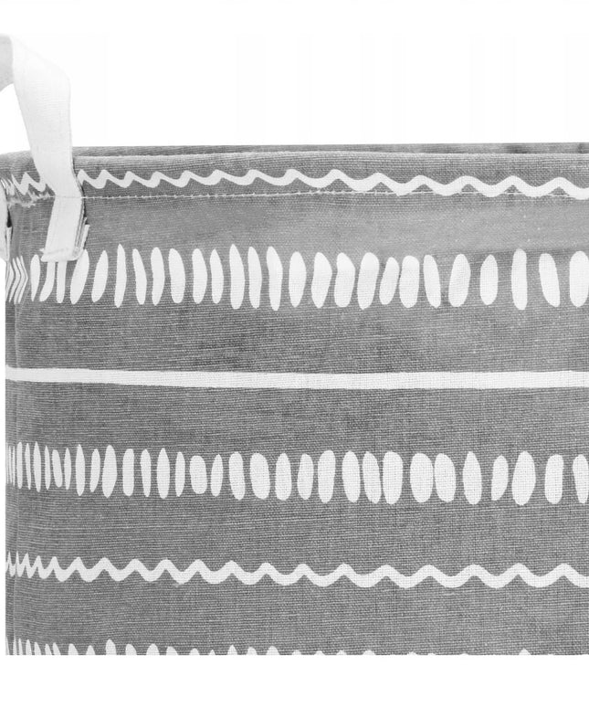 Skalbinių, žaislų krepšys, pilkas su baltais raštais, 80L