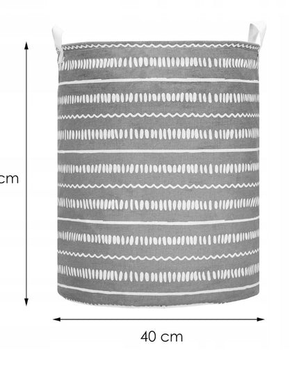 Skalbinių, žaislų krepšys, pilkas su baltais raštais, 80L