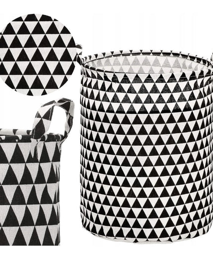 Skalbinių, žaislų krepšys su juodais trikampiais, 55L