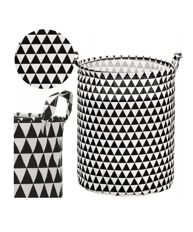 Skalbinių, žaislų krepšys su juodais trikampiais, 55L