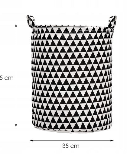Skalbinių, žaislų krepšys su juodais trikampiais, 55L