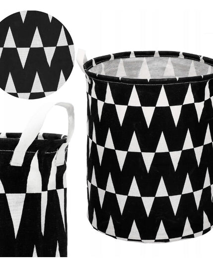 Skalbinių, žaislų krepšys, juodos ir baltos spalvos, 55L