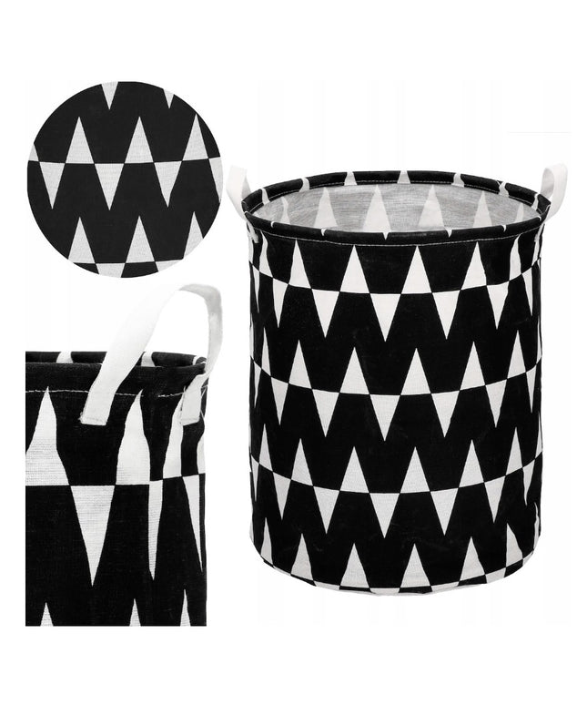 Skalbinių, žaislų krepšys, juodos ir baltos spalvos, 55L