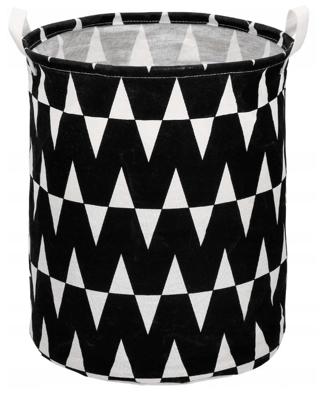 Skalbinių, žaislų krepšys, juodos ir baltos spalvos, 55L
