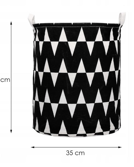 Skalbinių, žaislų krepšys, juodos ir baltos spalvos, 55L