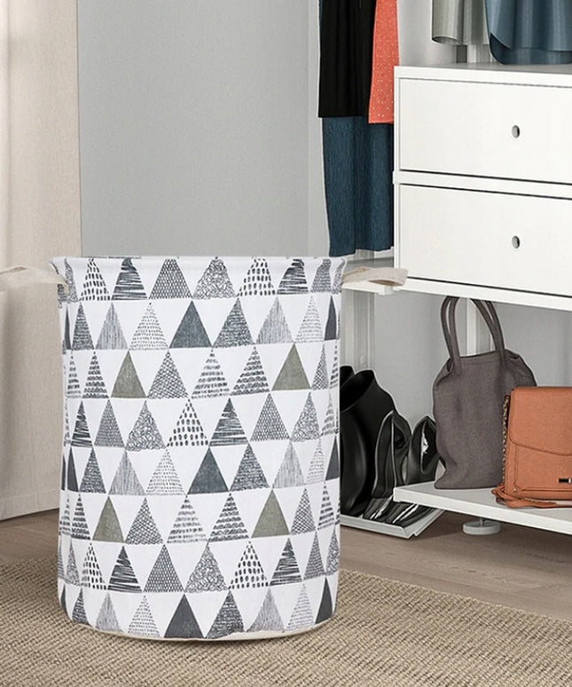 Skalbinių, žaislų krepšys, baltai - pilkas 40L