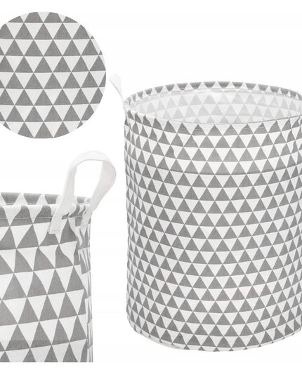Skalbinių, žaislų krepšys su trikampiais ornamentais, 80L
